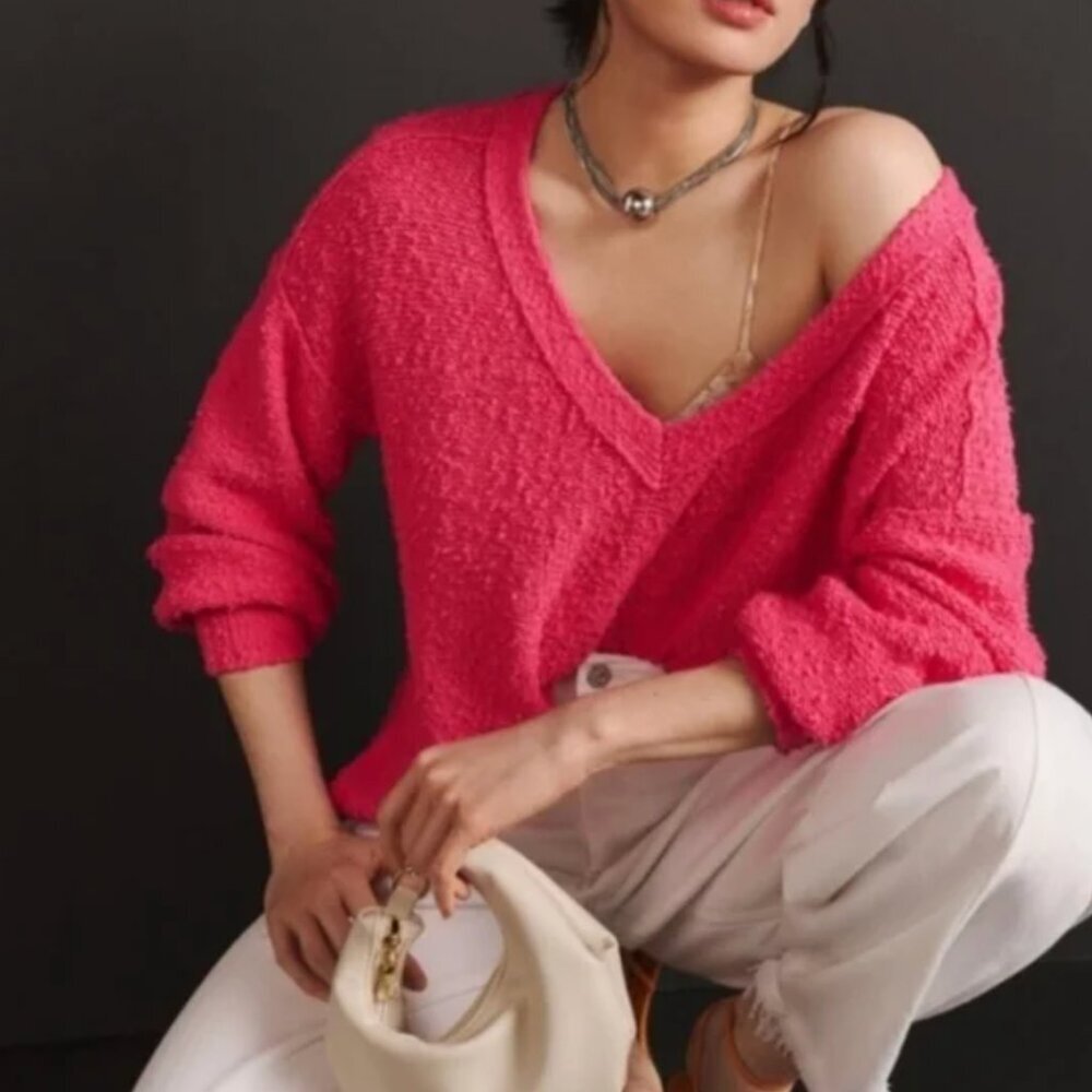 Anthropologie Pilcro Textured Vneck Sweater - Picture 1 of 12